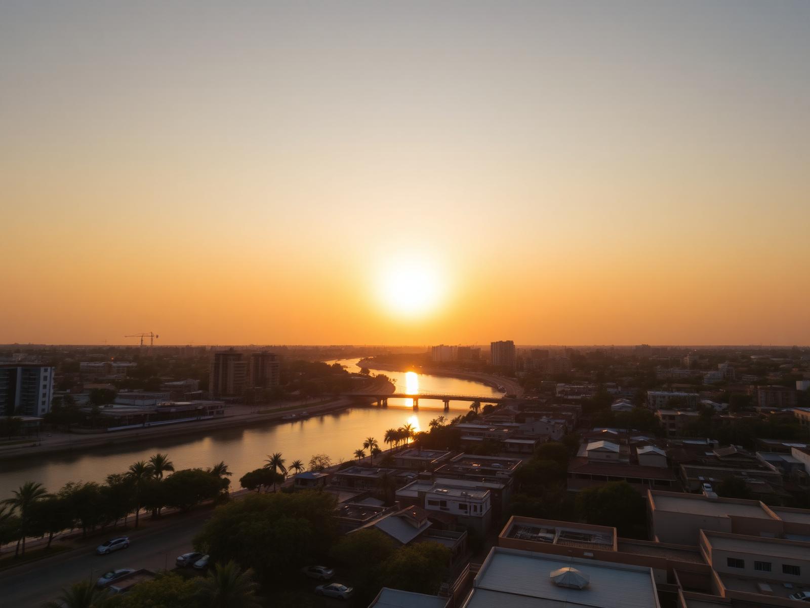 N'Djaména au coucher du soleil